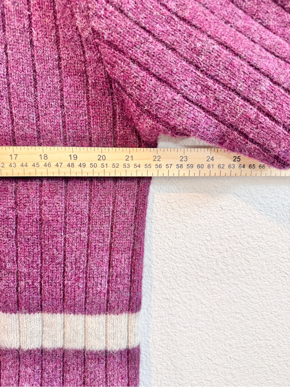 Fargo Clothing Supply Co Medium Wool Grandpa Sweater Purple Stripe Cozy M J62 - Picture 3 of 7